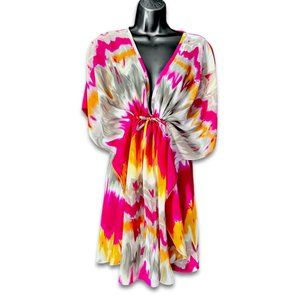 Chico's Kaftan Top Women's S/M Tie Dye Drawstring Waist